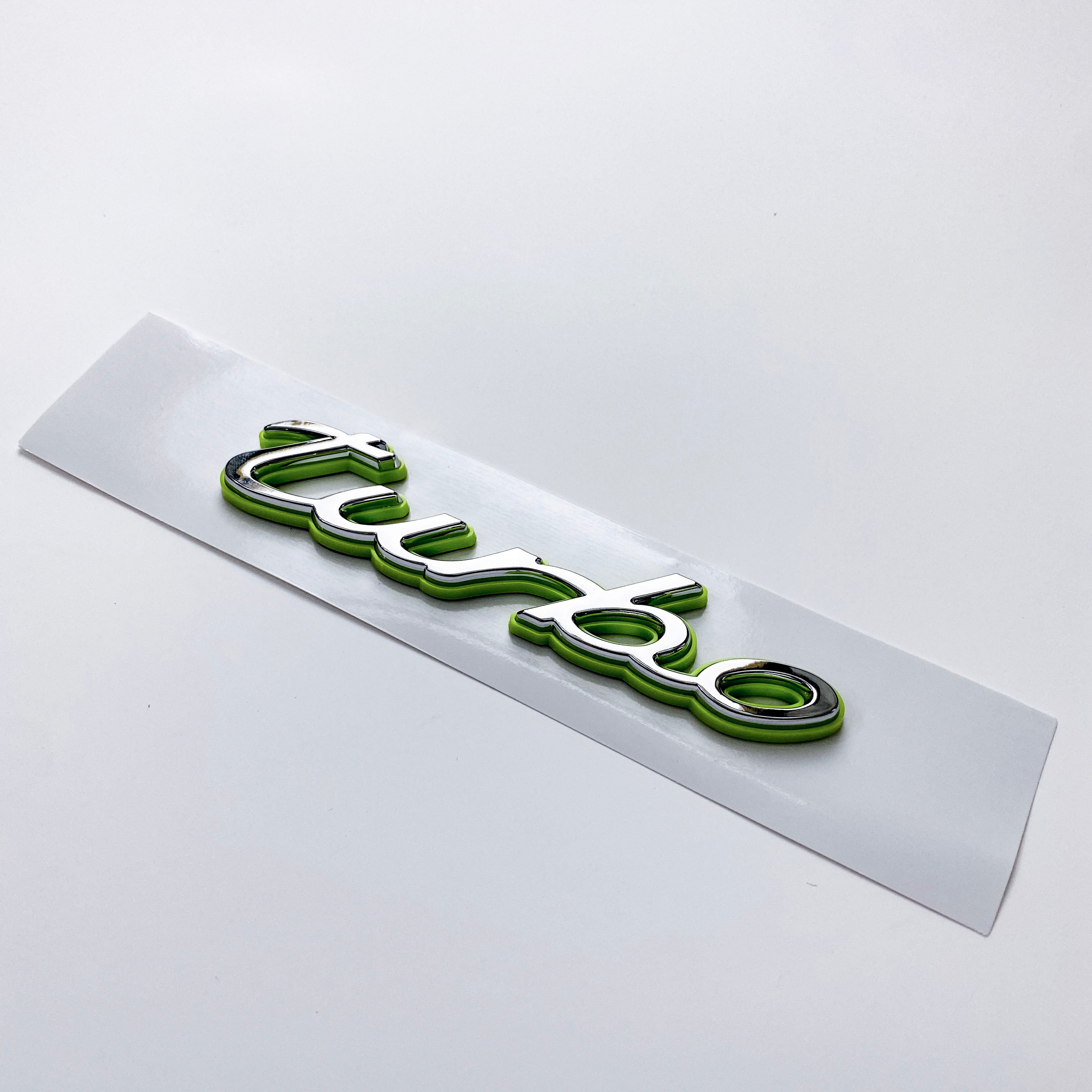 Porsche "Turbo" Rear Emblem Badge Logo Nameplate Letter Green Base Sliver 971853675G Italiaspares