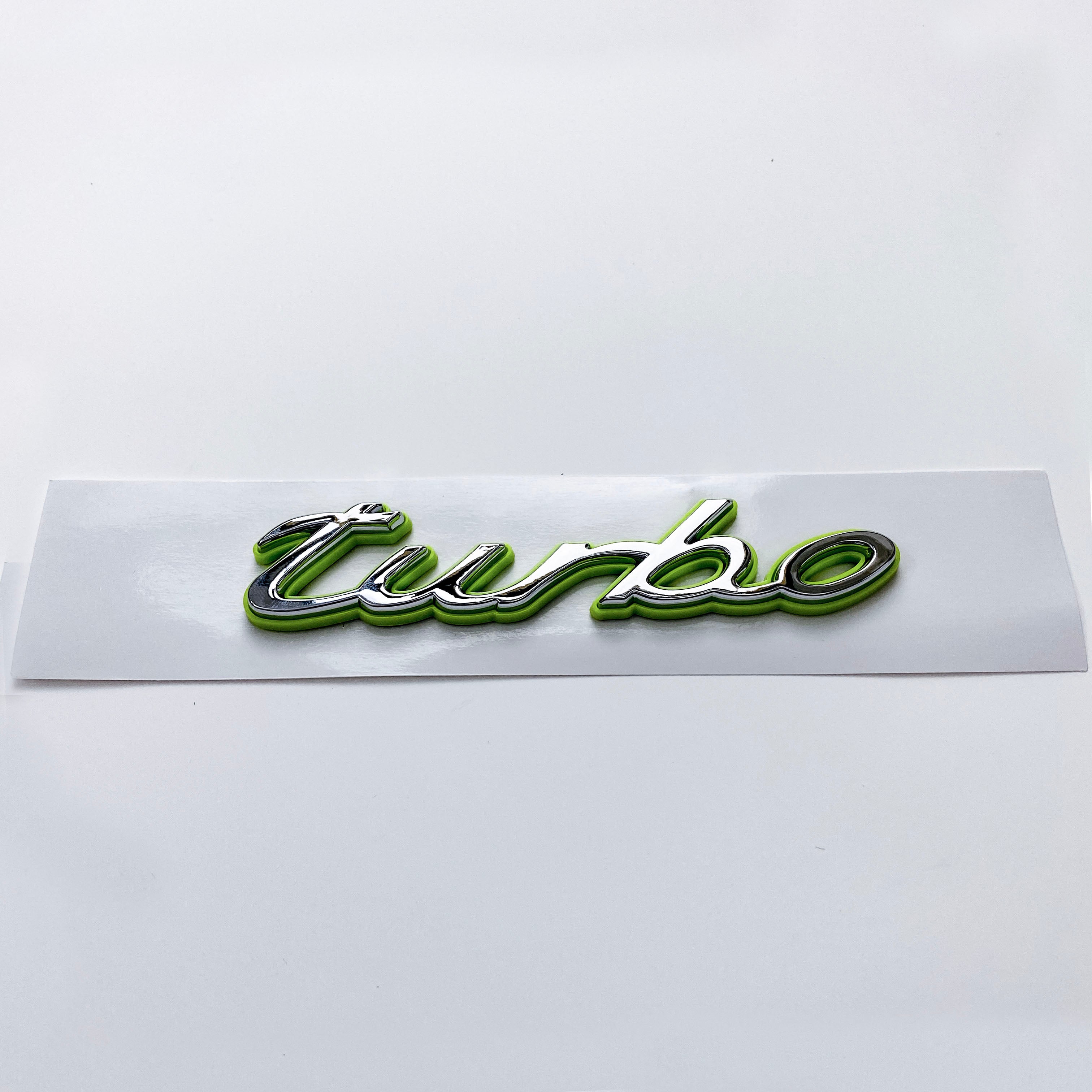 Porsche "Turbo" Rear Emblem Badge Logo Nameplate Letter Green Base Sliver 971853675G Italiaspares