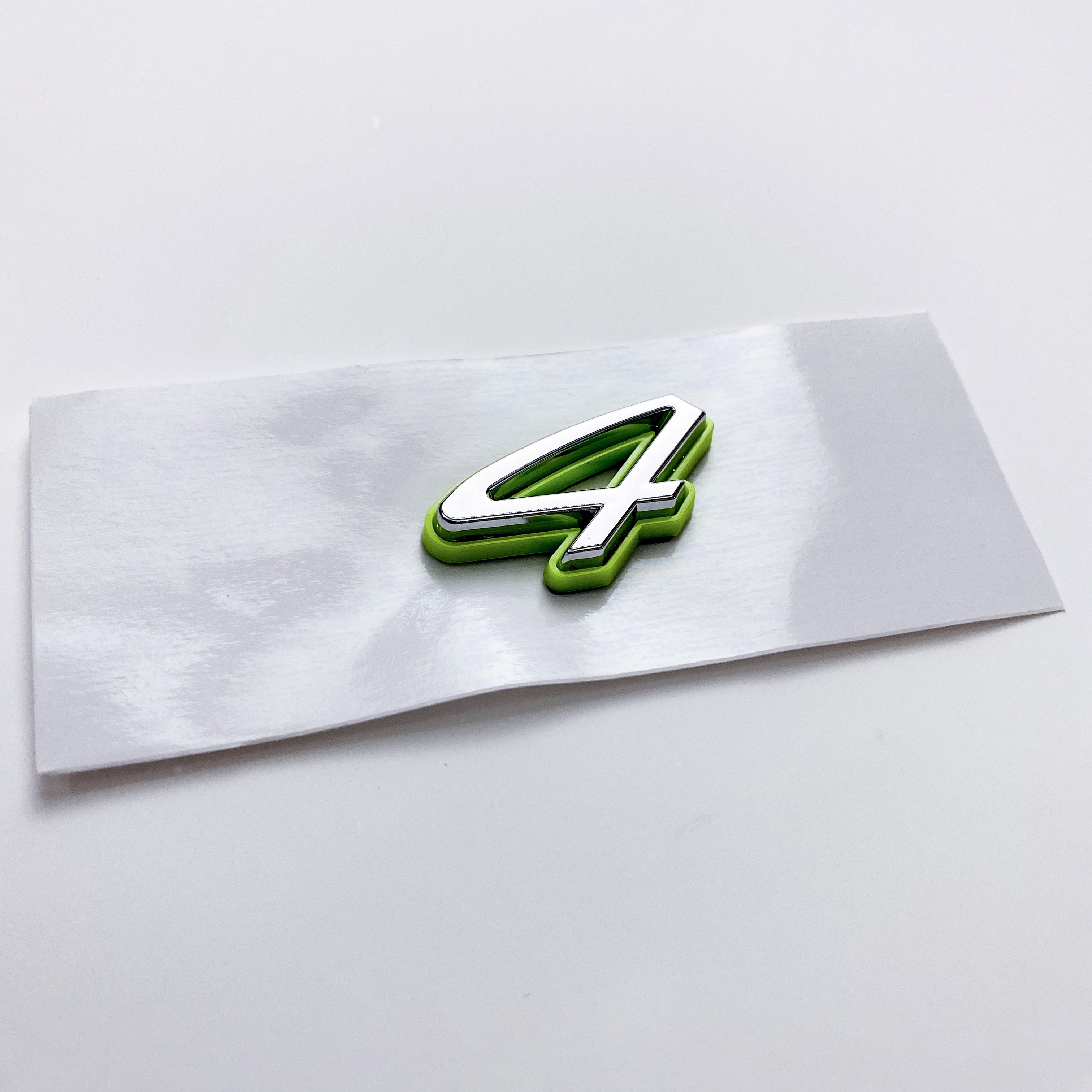 Porsche "4" Rear Emblem Badge Logo Nameplate Letter Green Base Sliver 971853675AC Italiaspares