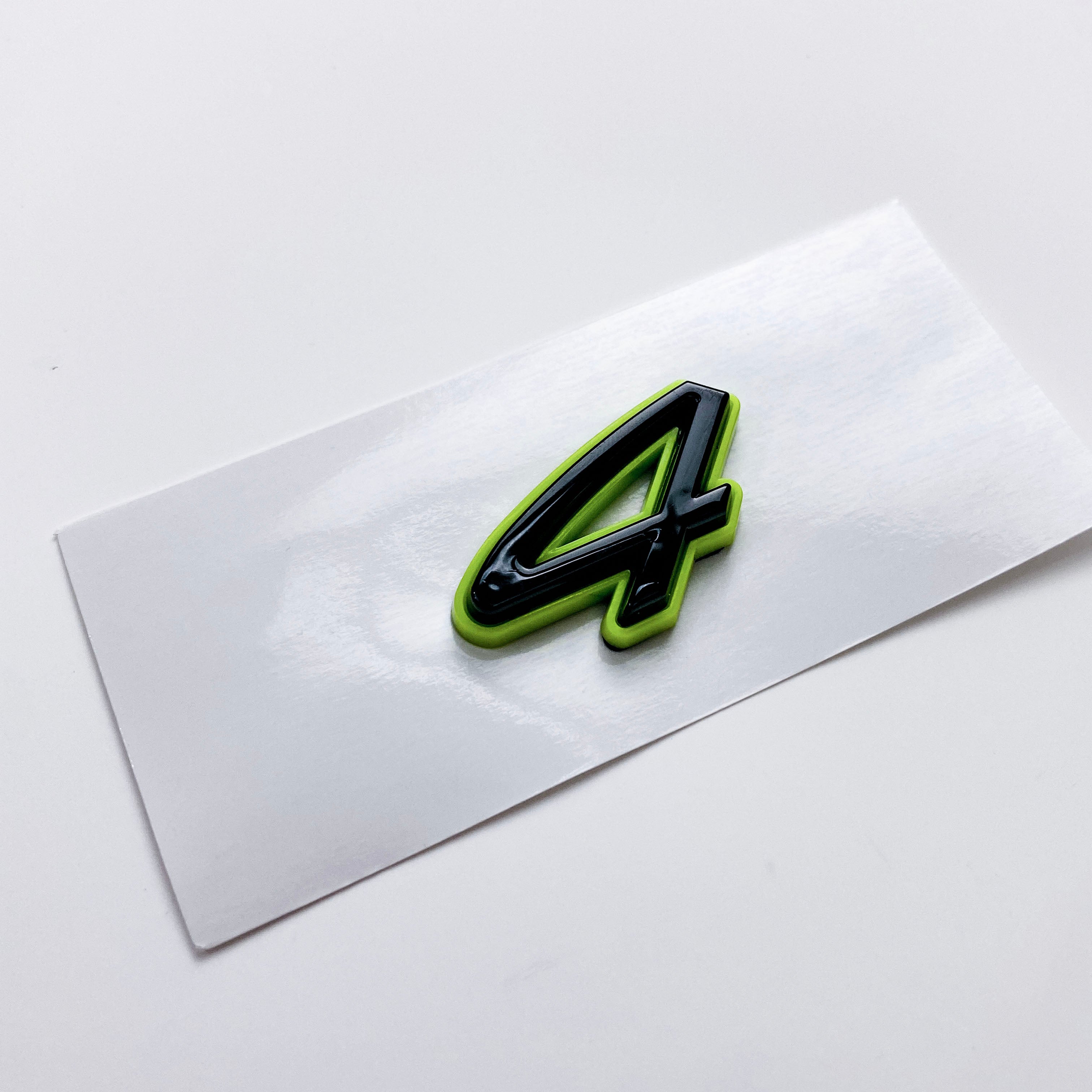 Porsche "4" Rear Emblem Badge Logo Nameplate Letter Green Base Black 971853675AC Italiaspares