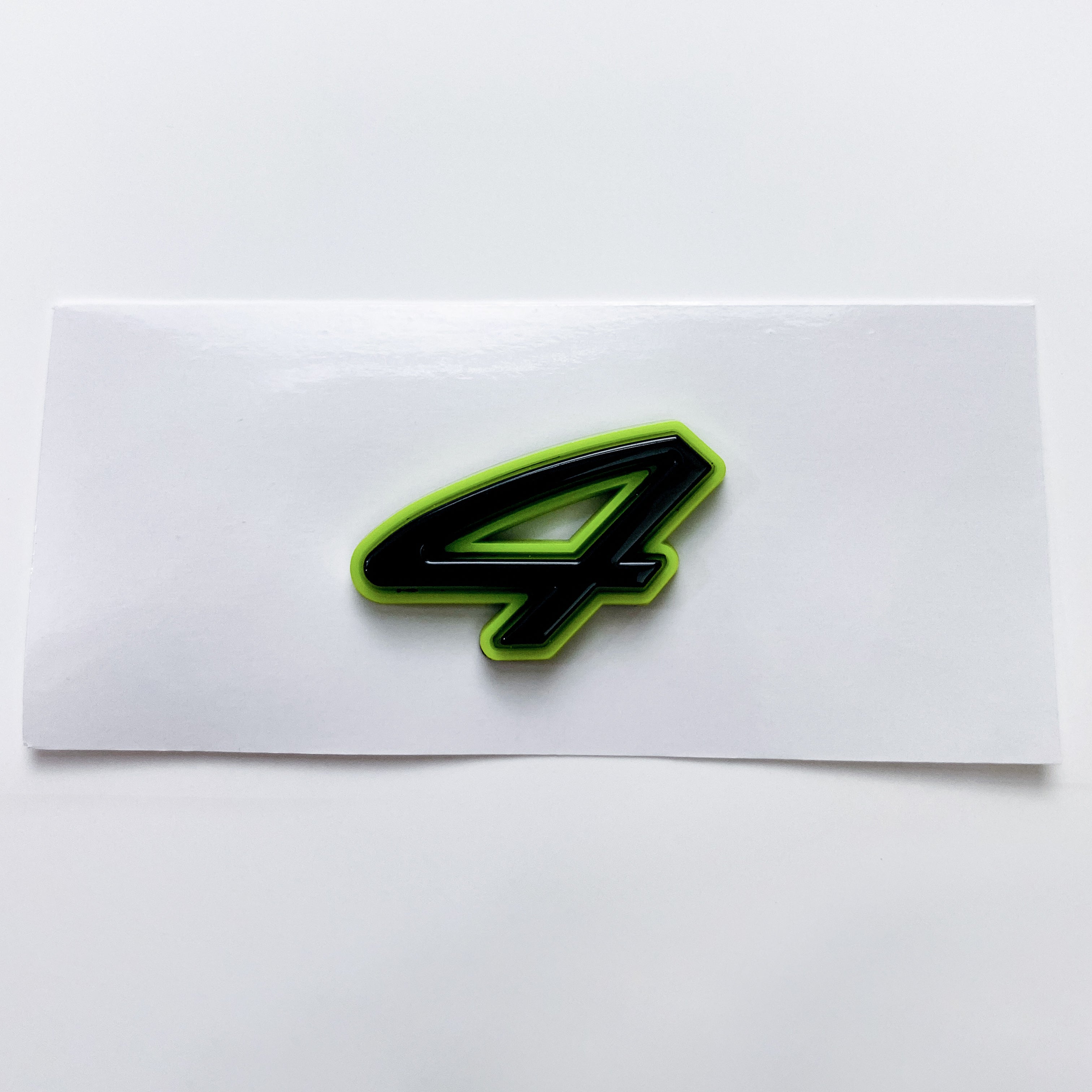 Porsche "4" Rear Emblem Badge Logo Nameplate Letter Green Base Black 971853675AC Italiaspares