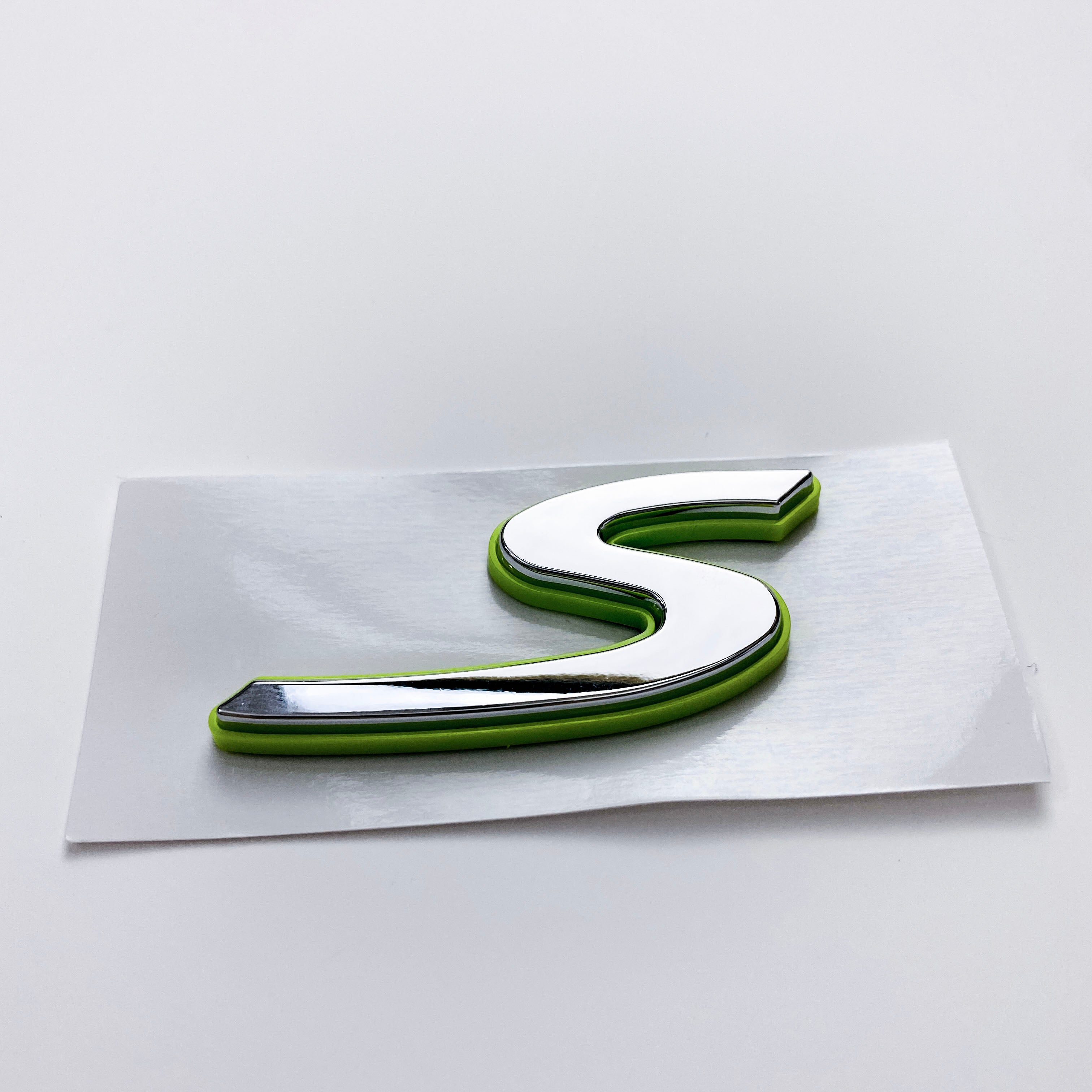 Porsche “S” Rear Emblem Badge Logo Nameplate Letter Green Base Sliver 971853675K Italiaspares