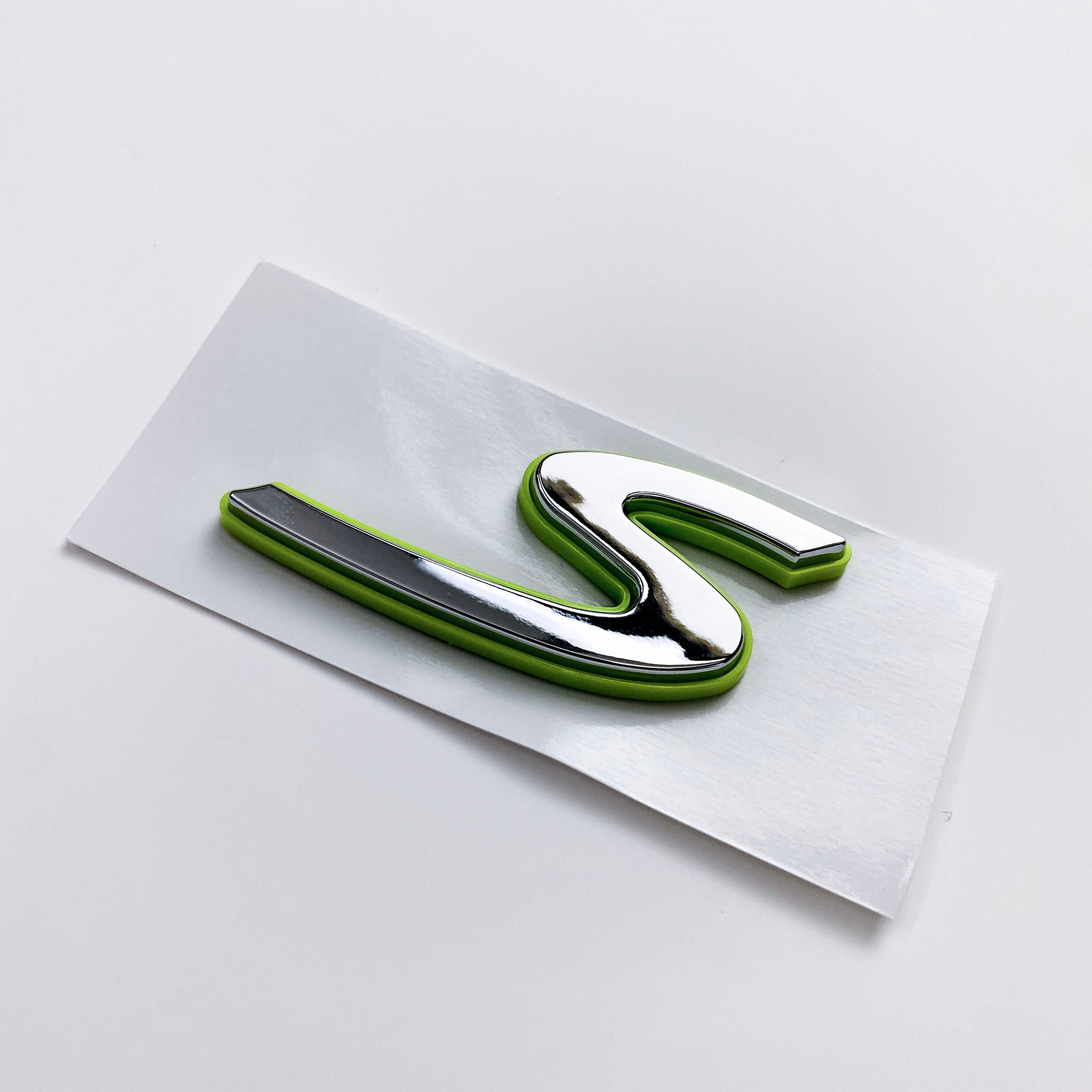 Porsche “S” Rear Emblem Badge Logo Nameplate Letter Green Base Sliver 971853675K Italiaspares