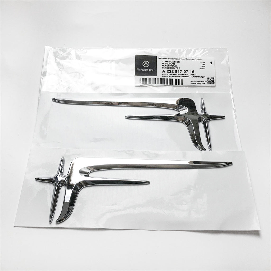 Chrome Silver "Angel Wings" Rear Trunk Badge Emblem 20.5CM For Mercedes Benz A2228170716 Italiaspares