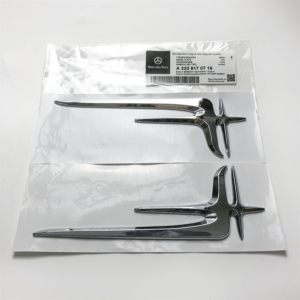 Chrome Silver "Angel Wings" Rear Trunk Badge Emblem 20.5CM For Mercedes Benz A2228170716 Italiaspares