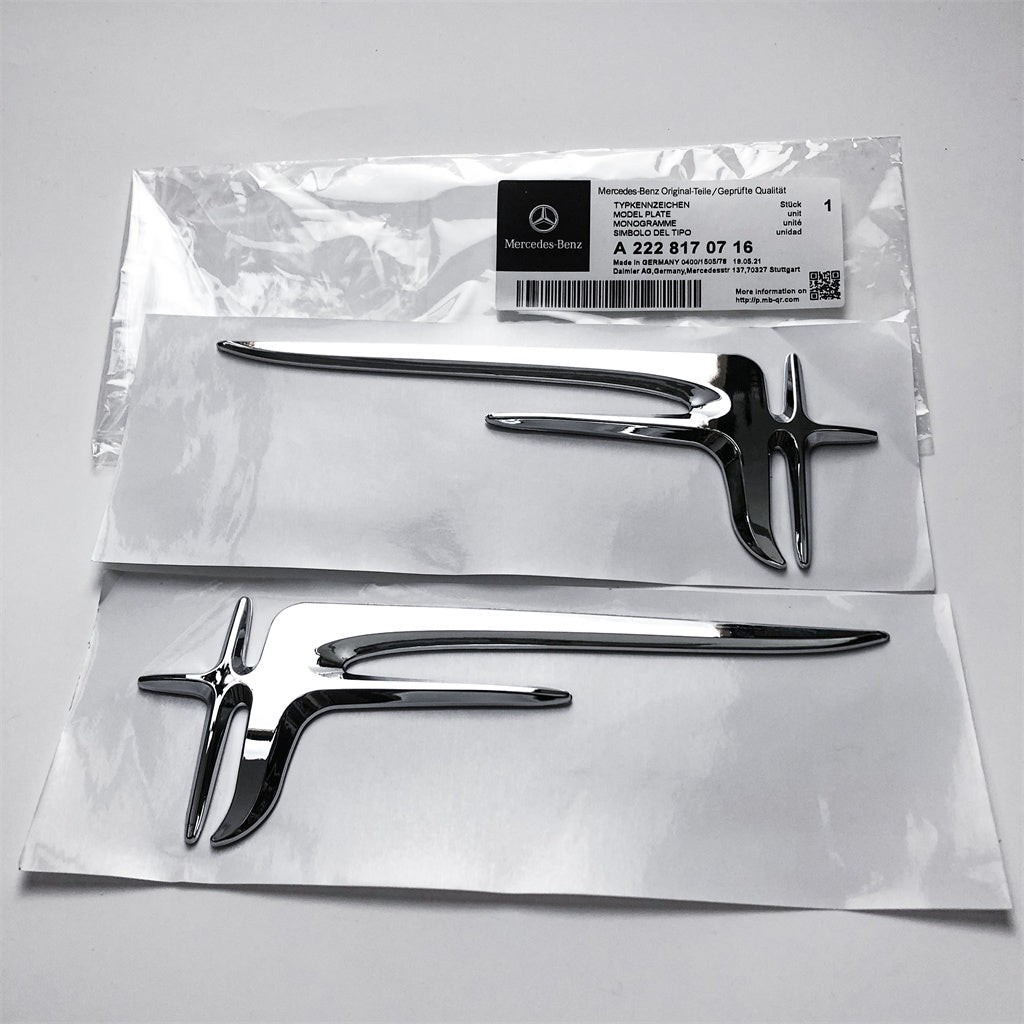 Chrome Silver "Angel Wings" Rear Trunk Badge Emblem 18.5CM For Mercedes Benz A2228170716 Italiaspares
