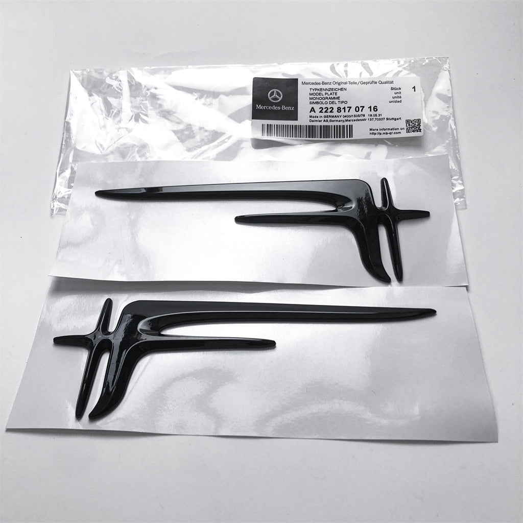 Gloss Black "Angel Wings" Rear Trunk Badge Emblem 18.5CM For Mercedes Benz A2228170716 Italiaspares