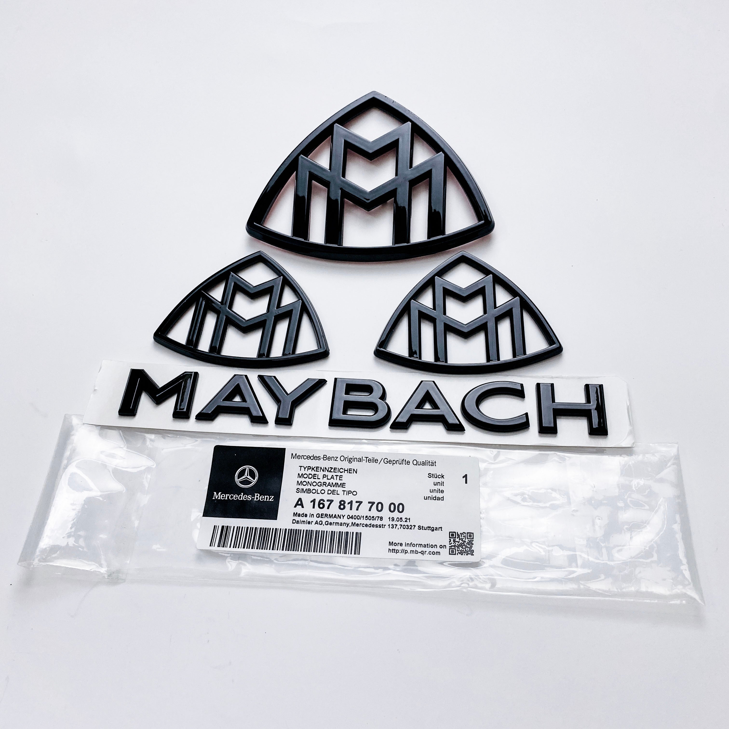 4pcs Mercedes S Class Maybach AMG Fender Side Rear Trunk Emblems Badge Italiaspares