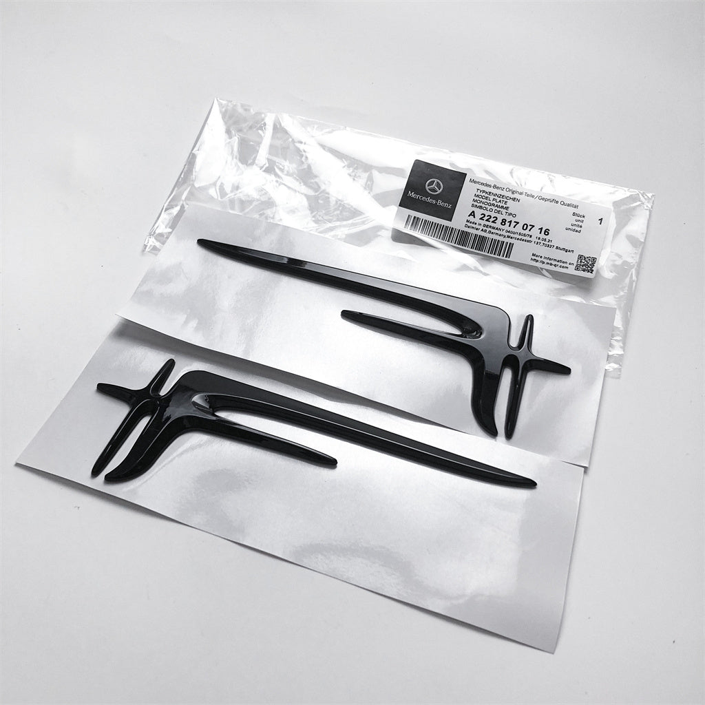 Gloss Black "Angel Wings" Rear Trunk Badge Emblem 18.5CM For Mercedes Benz A2228170716 Italiaspares