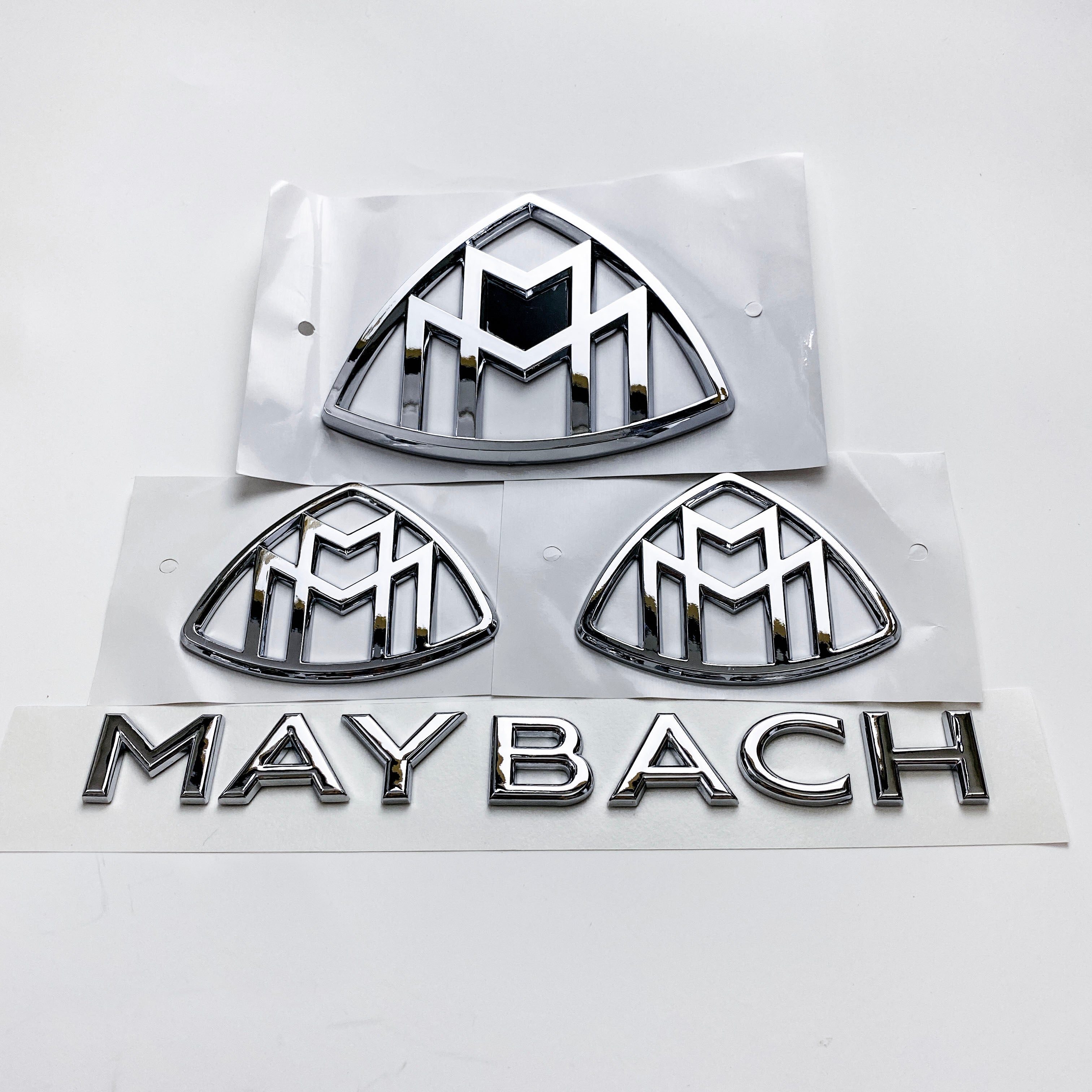 4pcs Mercedes S Class Maybach AMG Chrome Fender Side Rear Trunk Emblems Badge Italiaspares