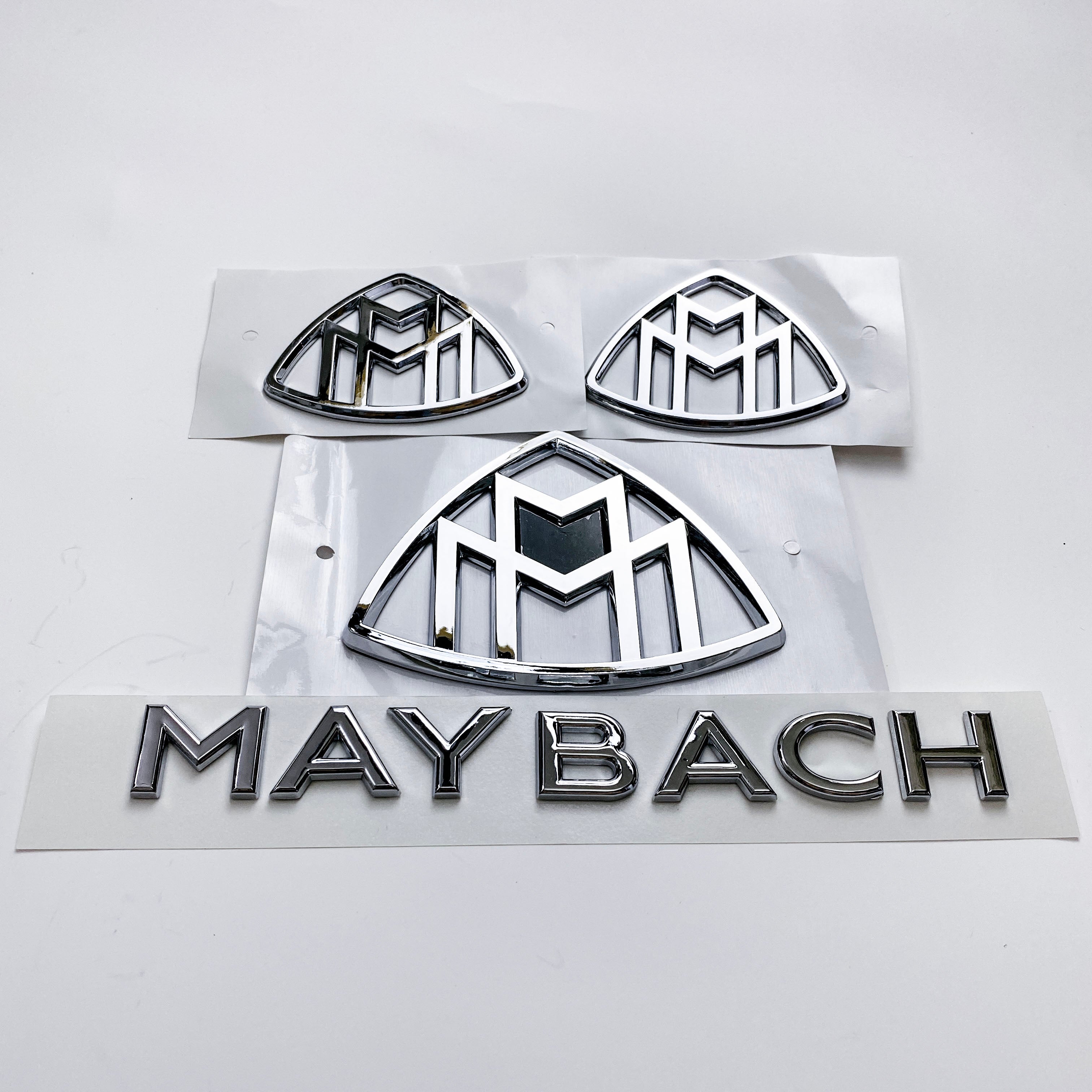 4pcs Mercedes S Class Maybach AMG Chrome Fender Side Rear Trunk Emblems Badge Italiaspares