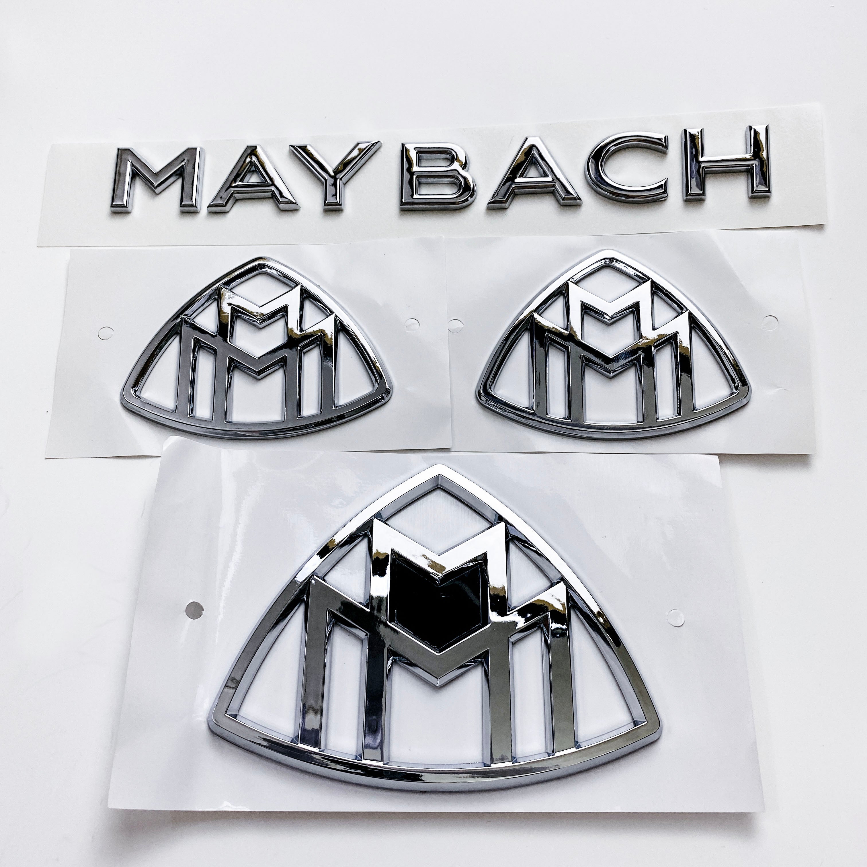 4pcs Mercedes S Class Maybach AMG Chrome Fender Side Rear Trunk Emblems Badge Italiaspares