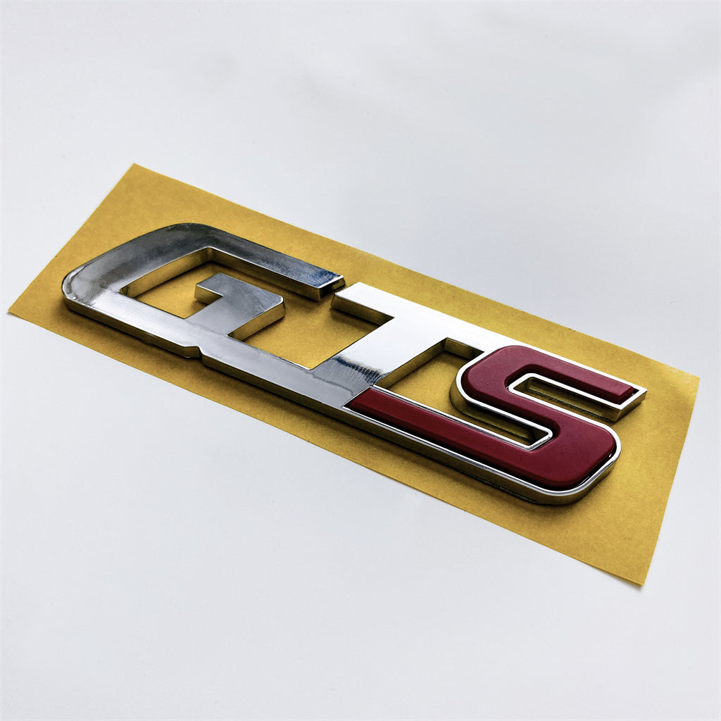 Maserati 2017 Quattroporte Ghibli GTS Sliver & Red Rear Script Badge Emblem Italiaspares