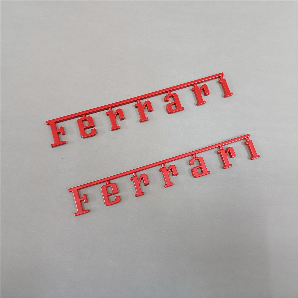 2XFerrari Manifold Badge Emblem Glassy Red Modify New (15cm*2.05cm) Italiaspares