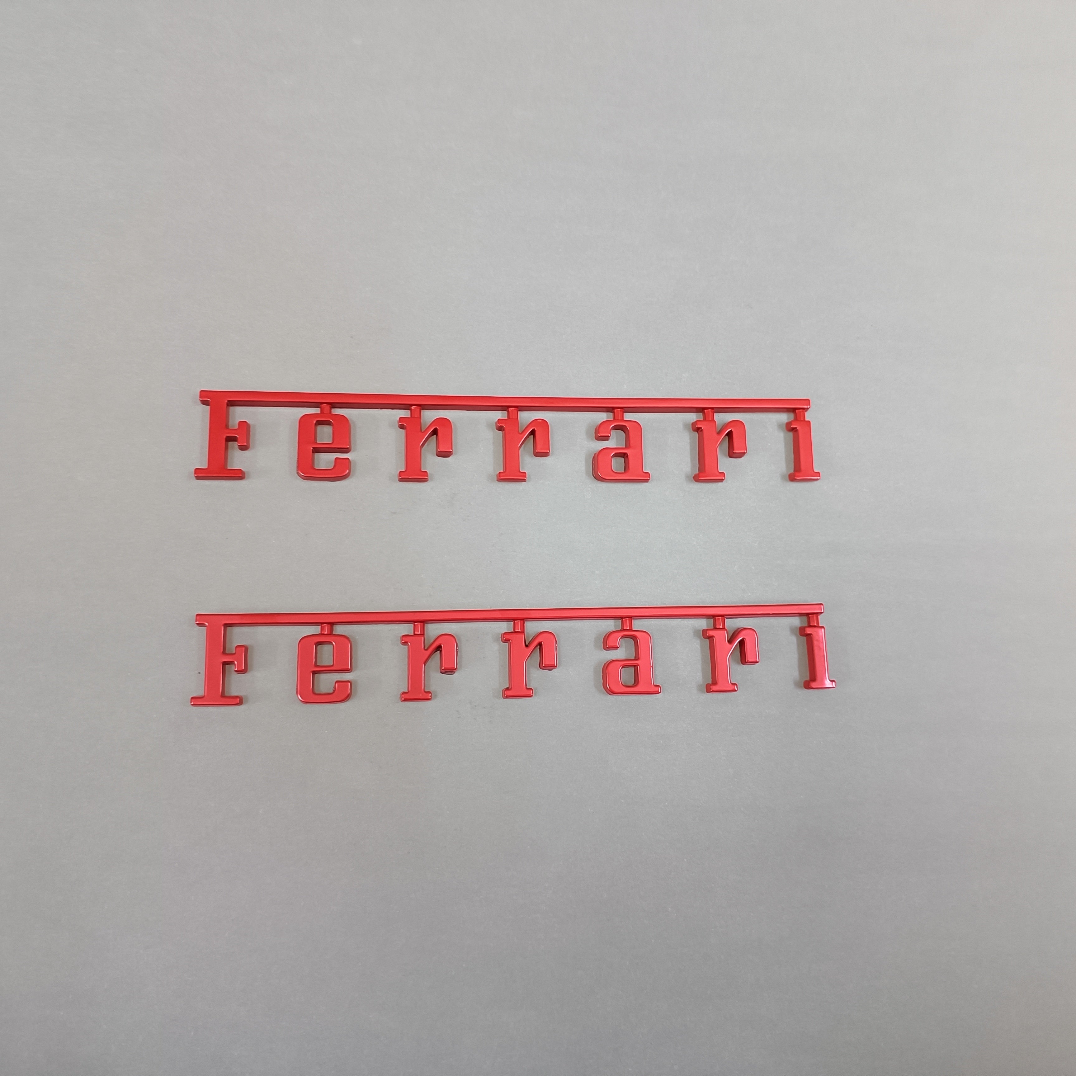 2XFerrari Manifold Badge Emblem Glassy Red Modify New (15cm*2.05cm) Italiaspares