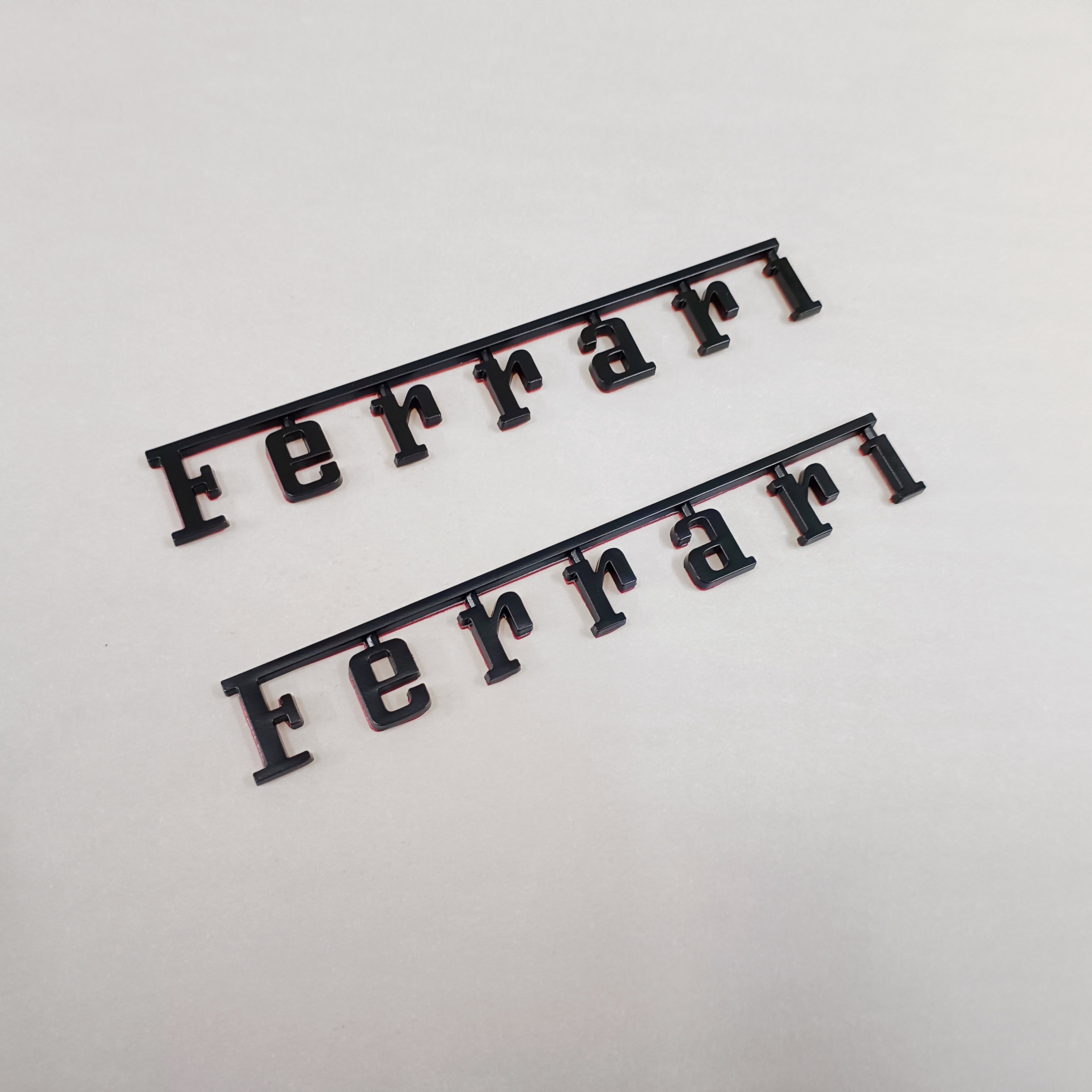 2XFerrari Manifold Badge Emblem Matte Black Modify New (15cm*2.05cm) Italiaspares