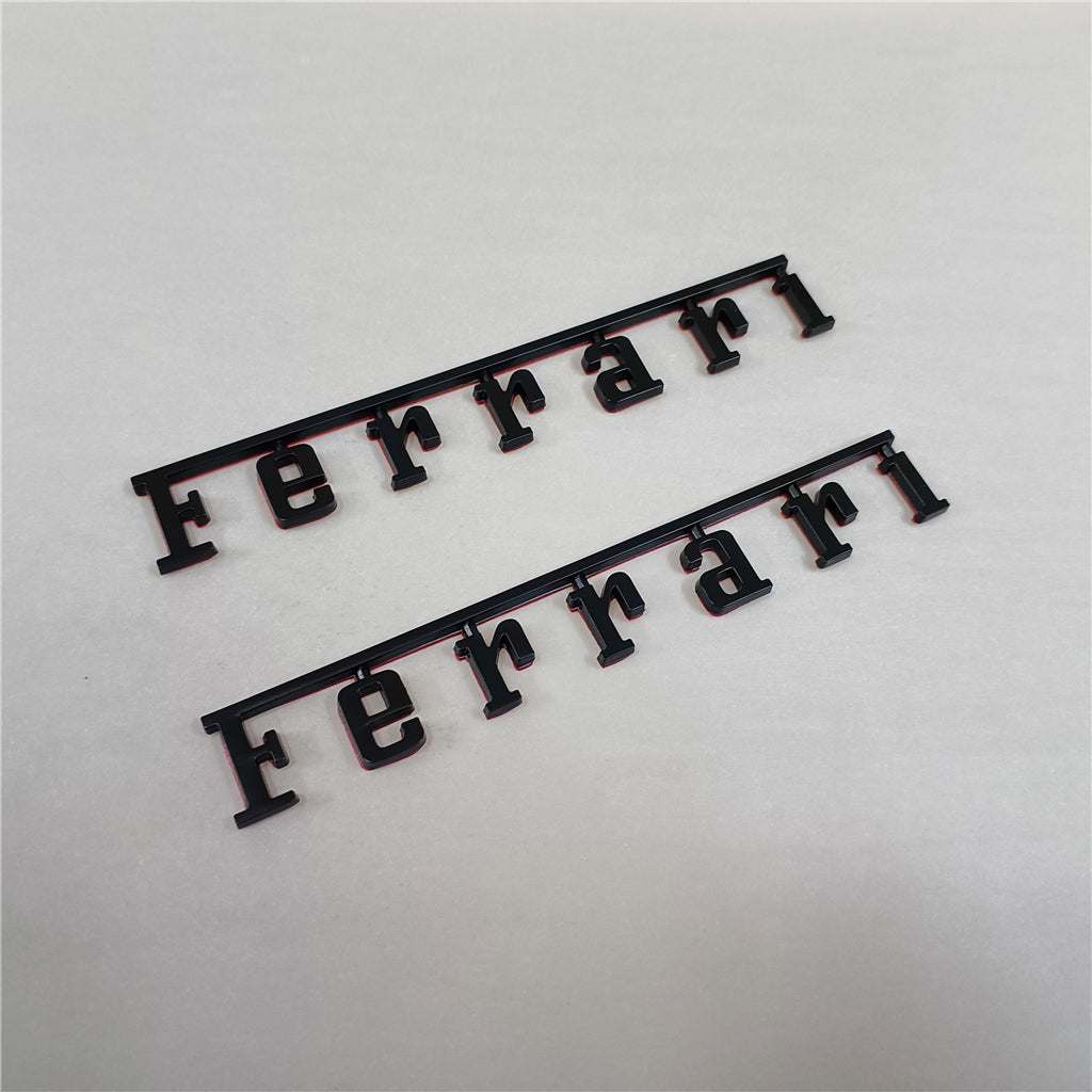 2XFerrari Manifold Badge Emblem Matte Black Modify New (15cm*2.05cm) Italiaspares