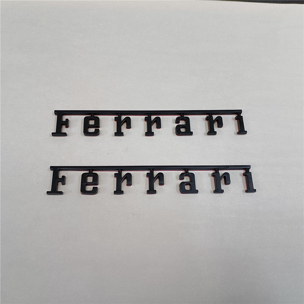 2XFerrari Manifold Badge Emblem Matte Black Modify New (15cm*2.05cm) Italiaspares