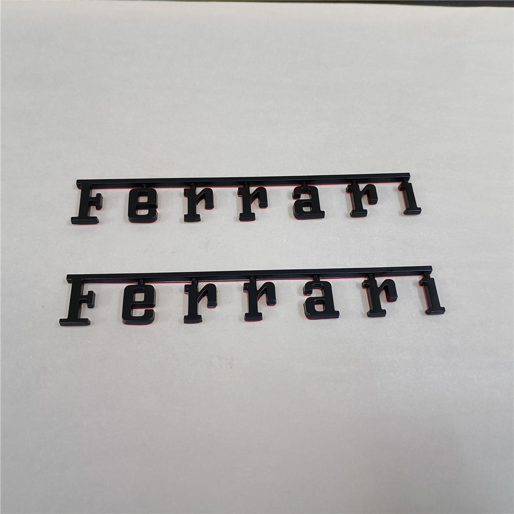 2XFerrari Manifold Badge Emblem Matte Black Modify New (15cm*2.05cm) Italiaspares