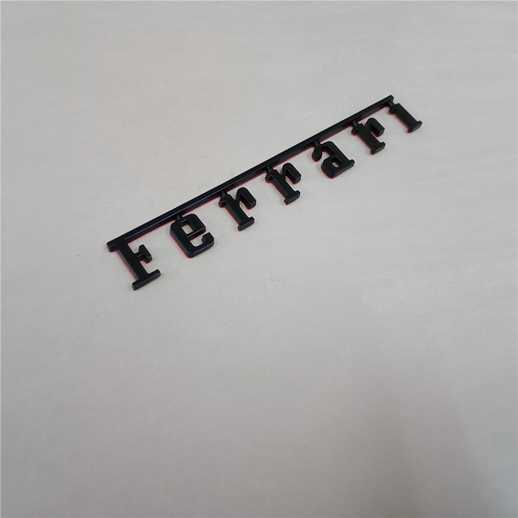 2XFerrari Manifold Badge Emblem Matte Black Modify New (15cm*2.05cm) Italiaspares