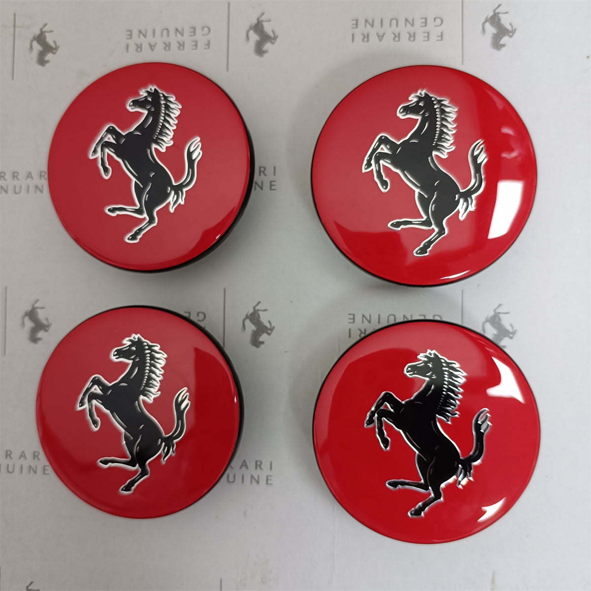 Ferrari 488 458 430 F12 GTC4 Roma Set Red, Hub Badge Wheel Center Cap Set Factory