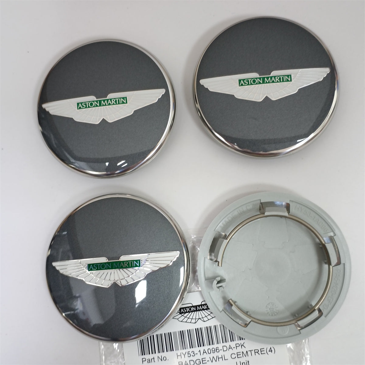 Aston Martin Center Cap Light Anthracite Wing Green Genuine HY53-1A096-DA-PK Set Factory