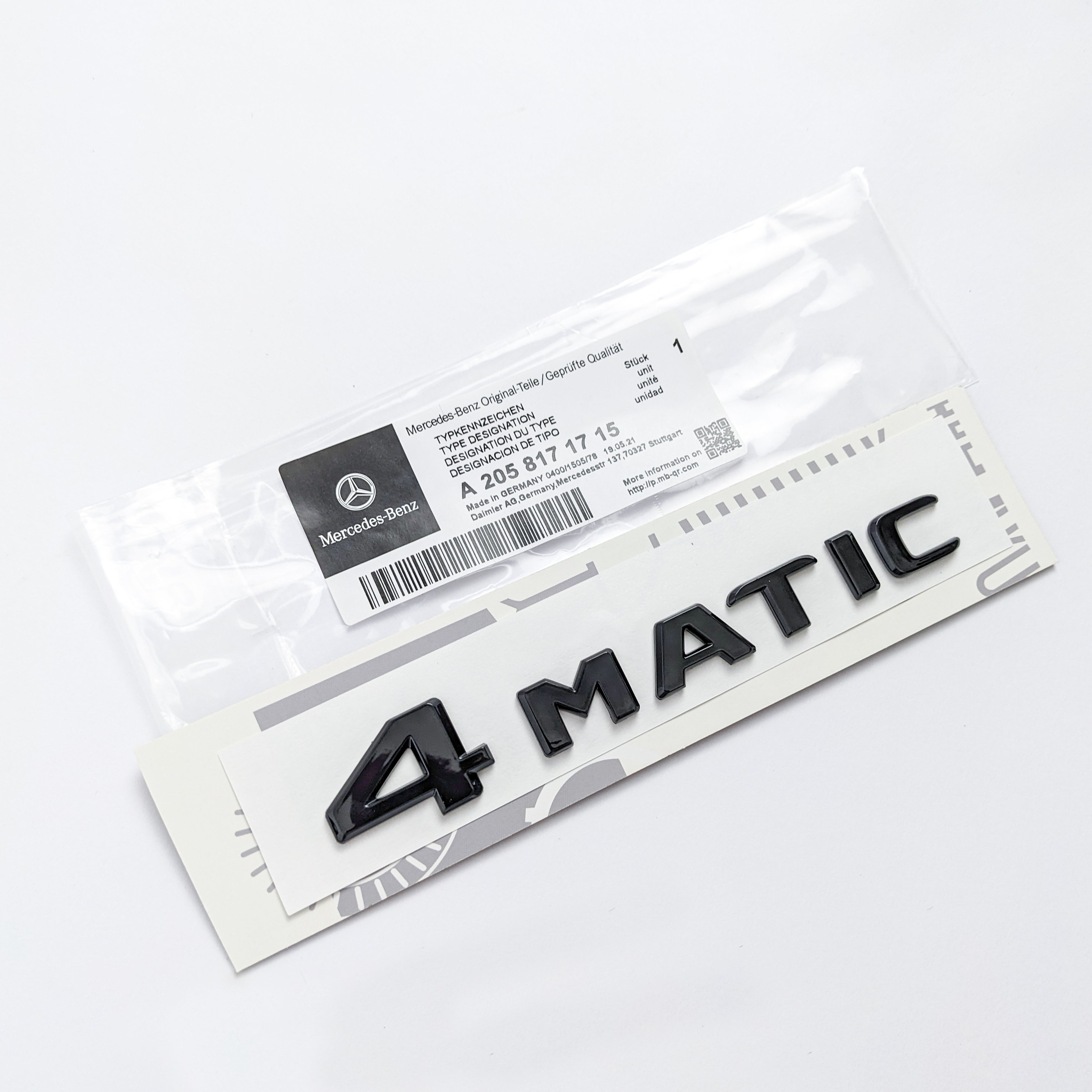 4MATIC Emblem Gloss Black Trunk Tailgate Lid Badge AMG For Mercedes-Benz Factory