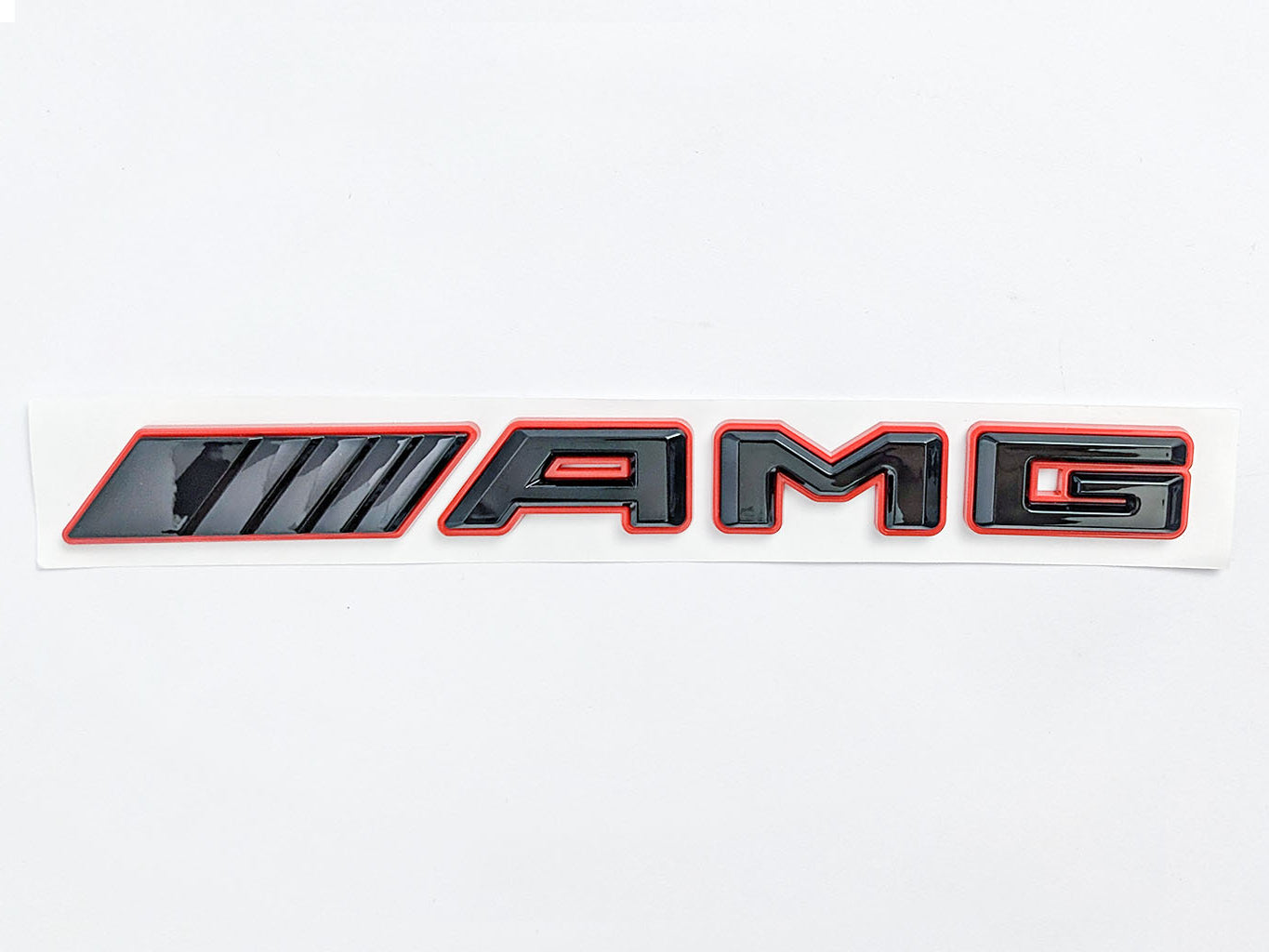 Gloss Black Red AMG Letters Rear Trunk Badges Decal Sticker For Mercedes-Benz Factory
