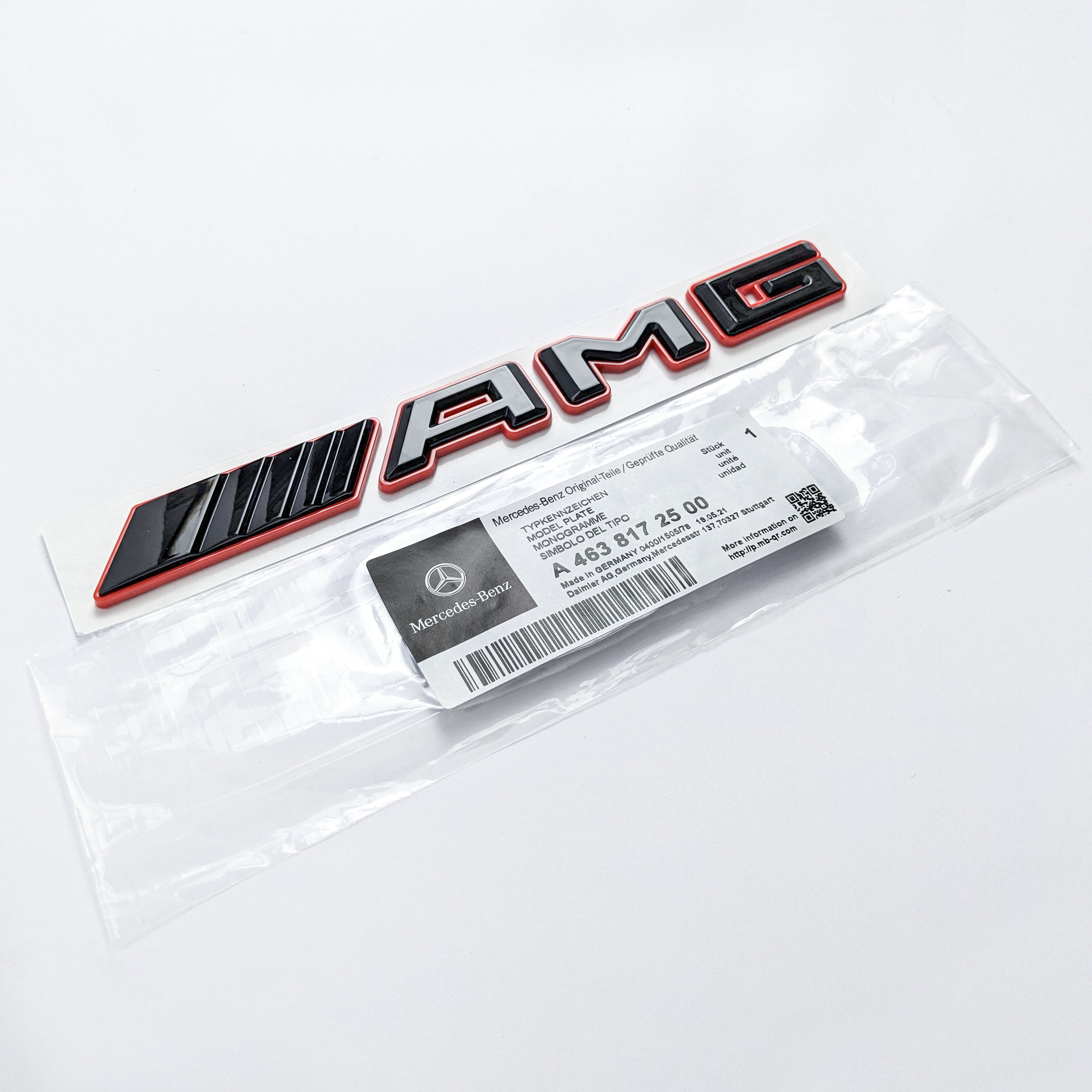 Gloss Black Red AMG Letters Rear Trunk Badges Decal Sticker For Mercedes-Benz Factory
