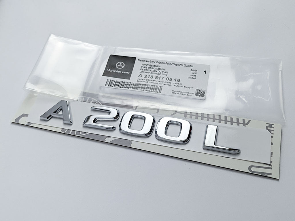 Chrome Silver "A200L" Rear Trunk Emblem Badge Logo For Mercedes-Benz Factory