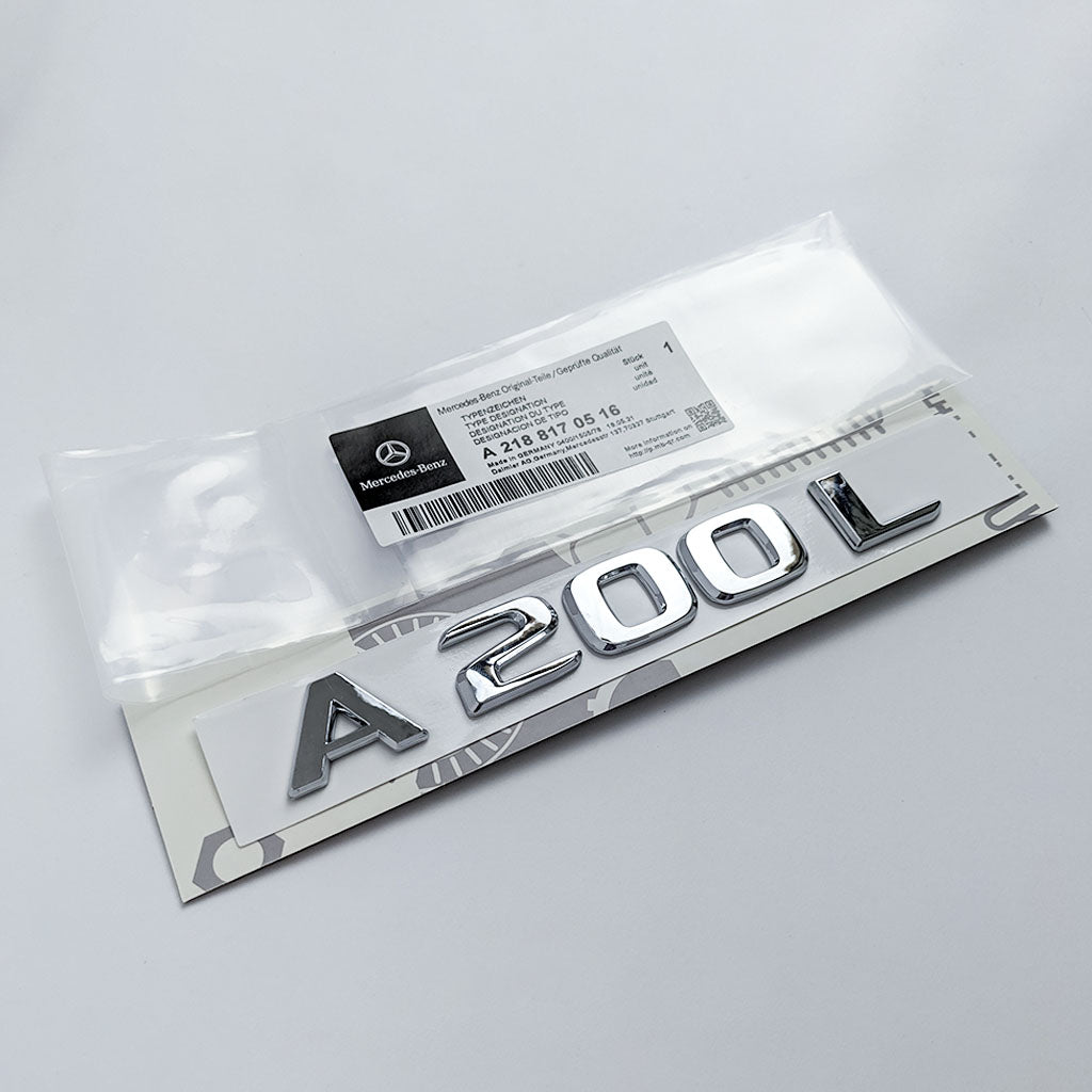 Chrome Silver "A200L" Rear Trunk Emblem Badge Logo For Mercedes-Benz Factory