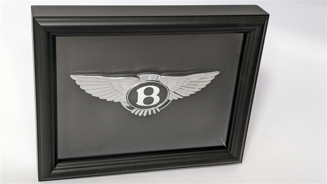 Bentley Badge Art Picture Hardwood Black Frame Italiaspares