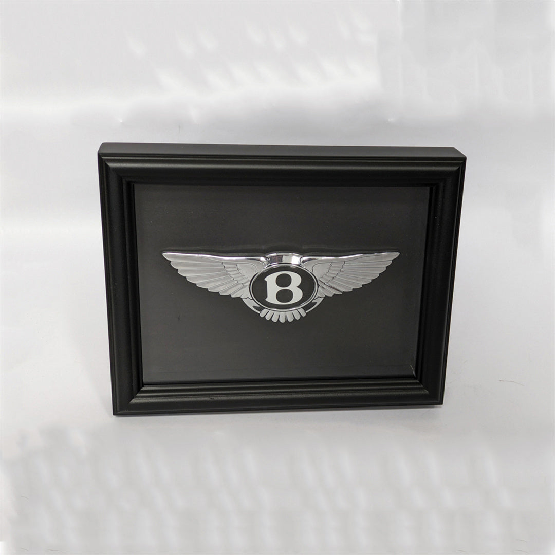 Bentley Badge Art Picture Hardwood Black Frame Italiaspares