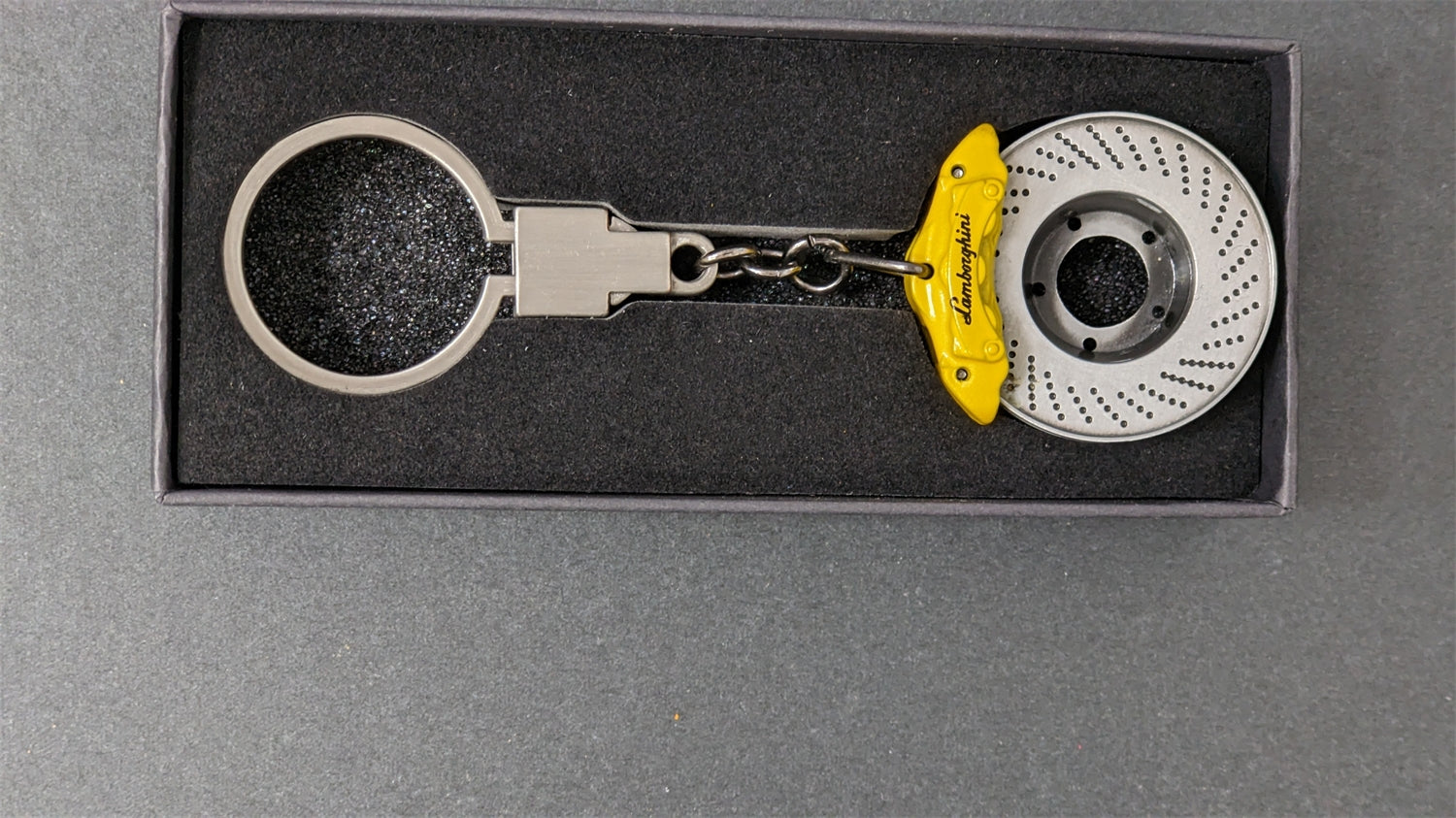 Lamborghini Brake Disc Keychain Yellow Caliper Metal Key Ring Factory