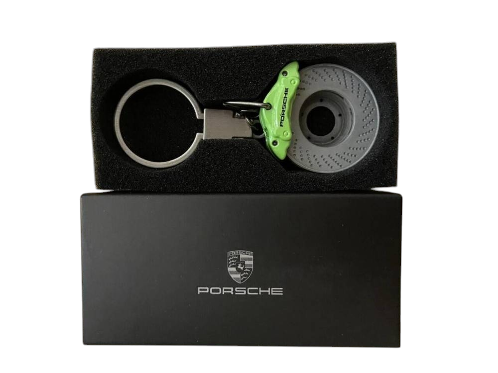 Porsche Keyring Brake Disc Brake Caliper Green Key Chain Factory