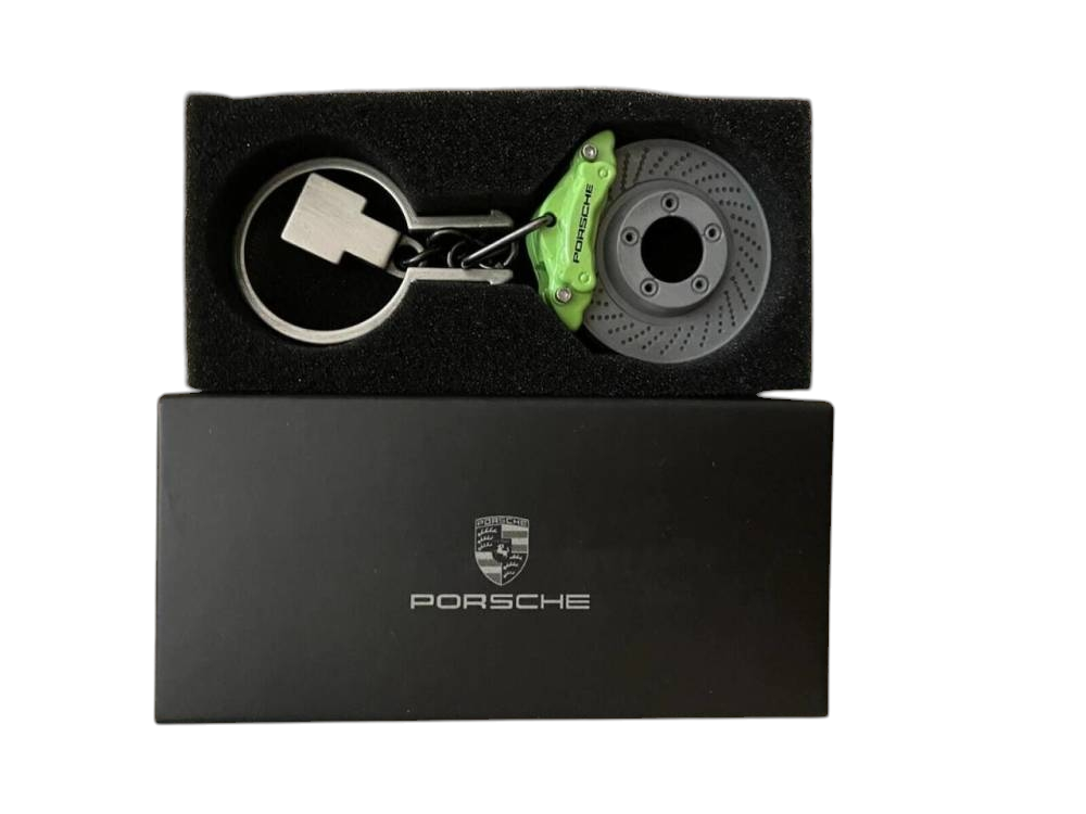 Porsche Keyring Brake Disc Brake Caliper Green Key Chain Factory