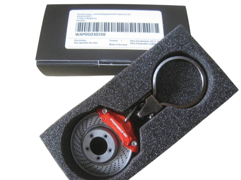 Porsche Keyring Brake Disc Brake Caliper Red Key Chain Factory