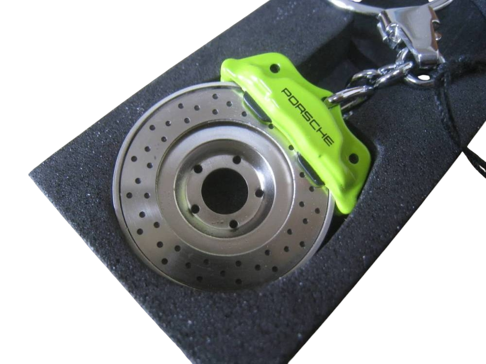 Porsche Keyring Brake Disc Brake Caliper Green Key Chain Factory