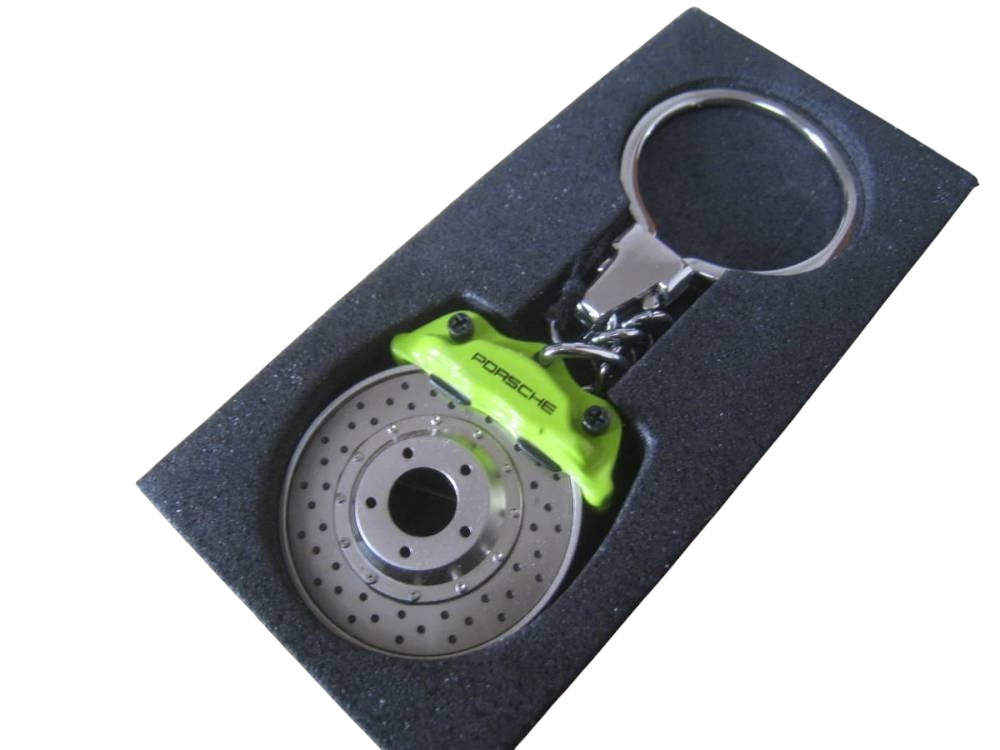 Porsche Keyring Brake Disc Brake Caliper Green Key Chain Factory
