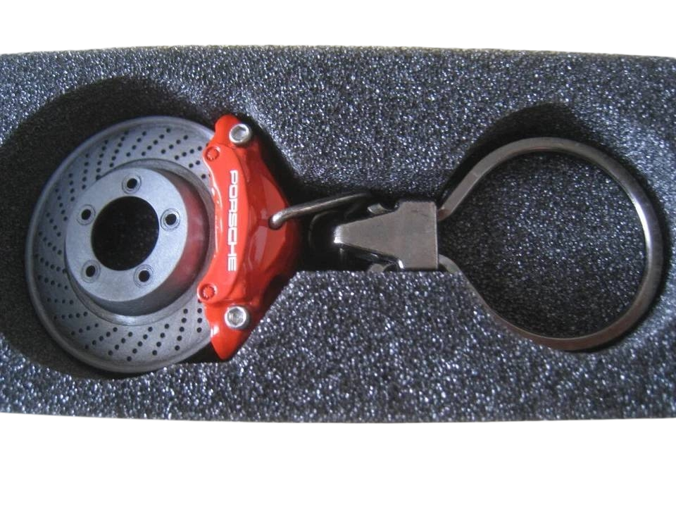 Porsche Keyring Brake Disc Brake Caliper Red Key Chain Factory
