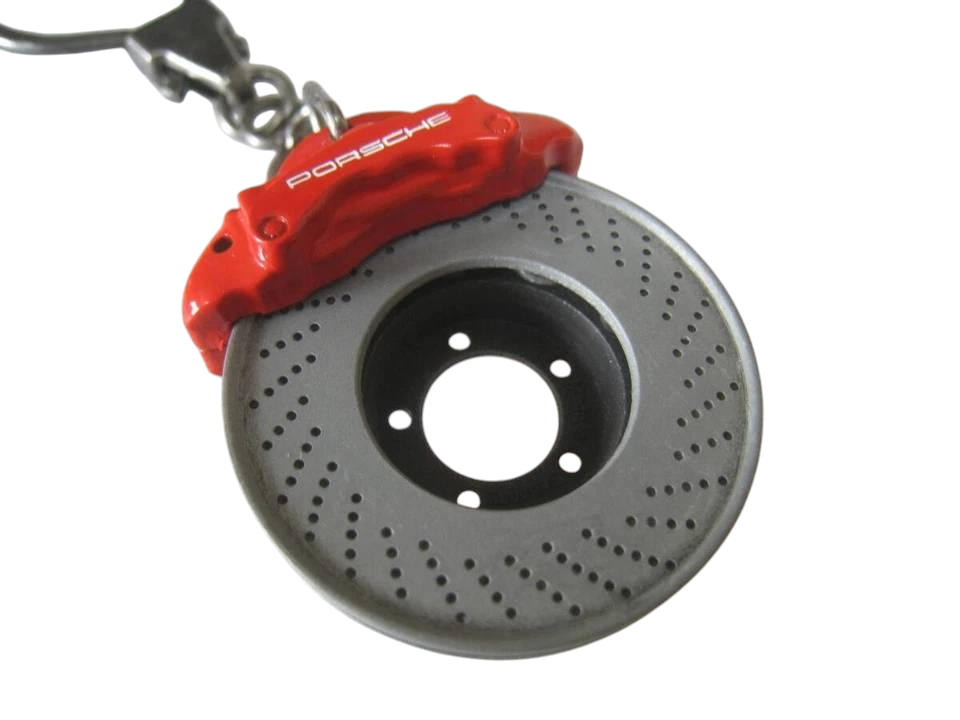 Porsche Keyring Brake Disc Brake Caliper Red Key Chain Factory