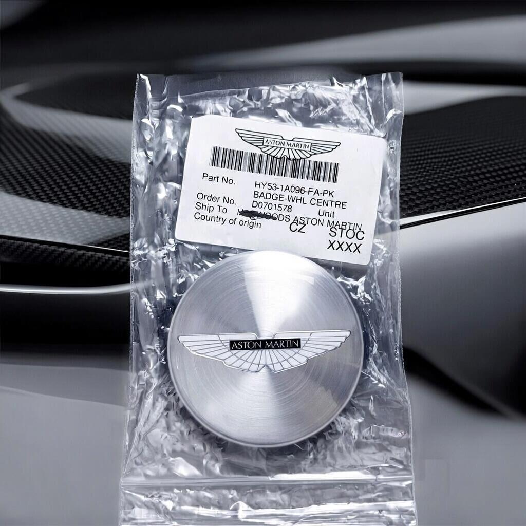 Aston Martin Center Cap Wheel Genuine Black/Silver OEM HY53-1A096-FA-PK Factory