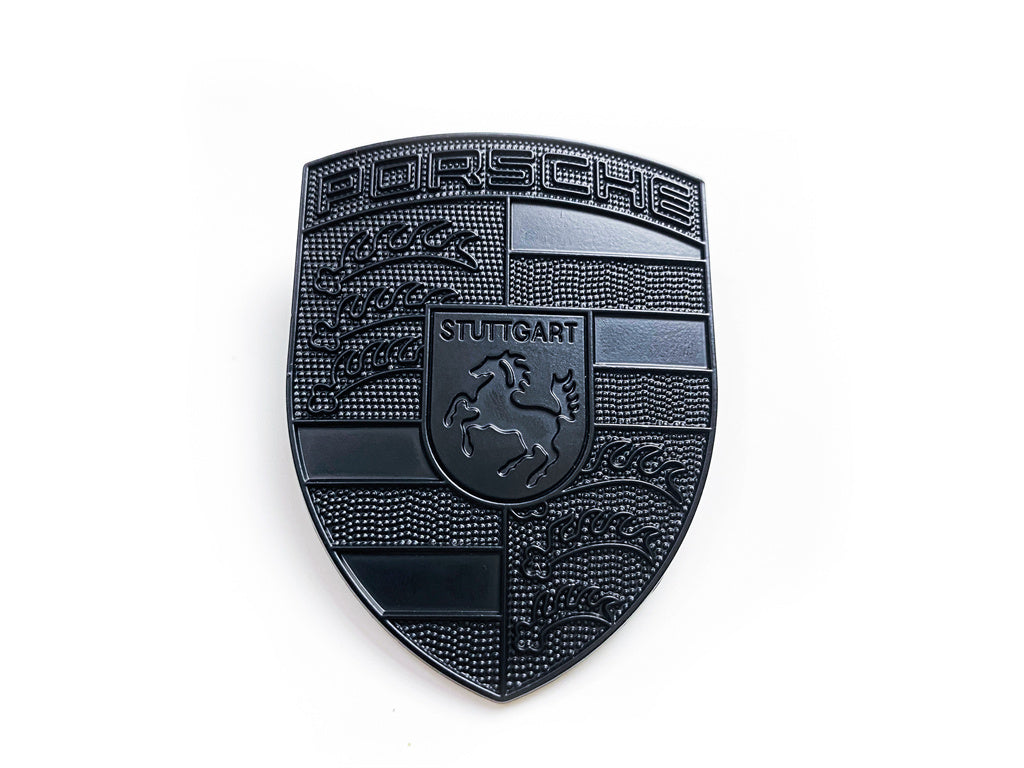 Porsche Refinished Black Custom Hood Crest Emblem Badge 9P1853601 Italiaspares