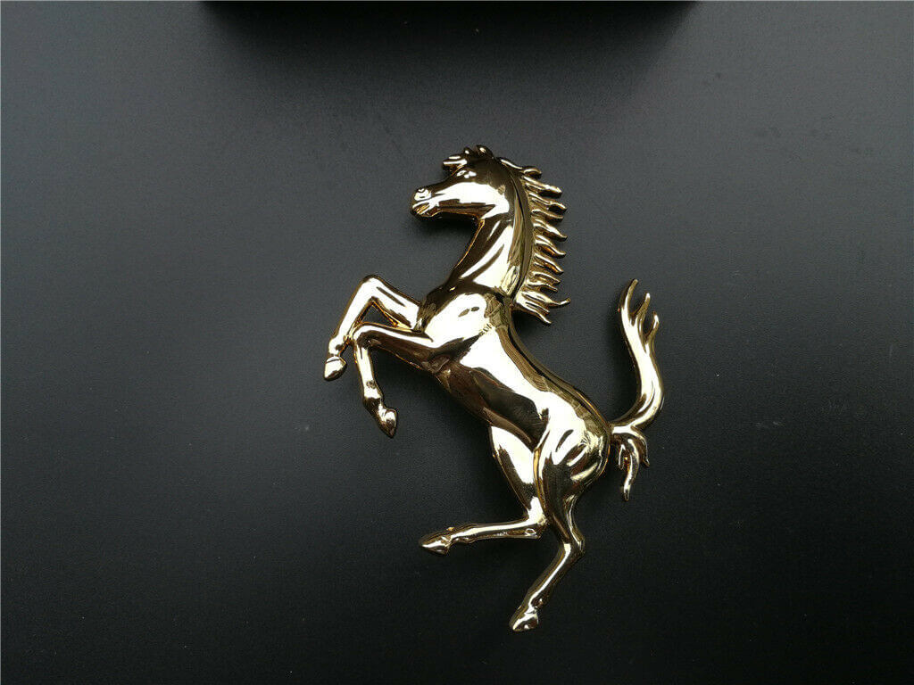 Ferrari 458 California GTC4 Rear Bumper Horse Badg Emblem Gloss Gold 82059100 Italiaspares
