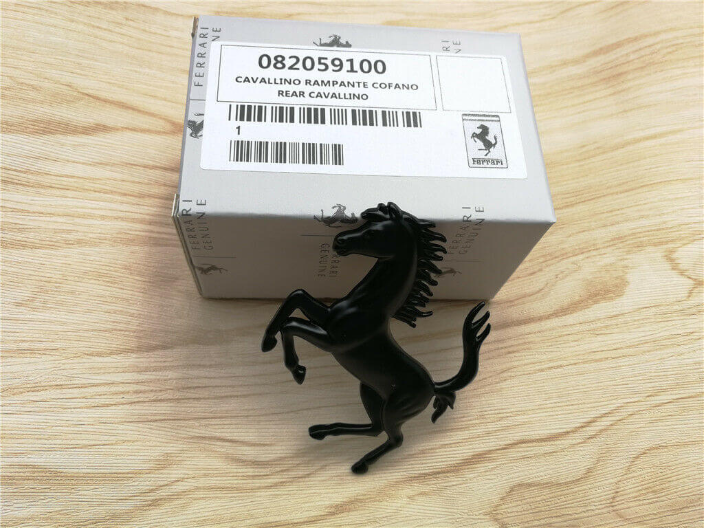 Ferrari 458 California GTC4 Rear Bumper Horse Badge Emblem Matte Black Italiaspares