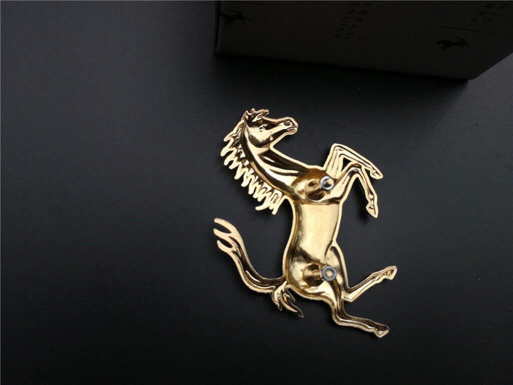 Ferrari 458 California GTC4 Rear Bumper Horse Badg Emblem Gloss Gold 82059100 Italiaspares