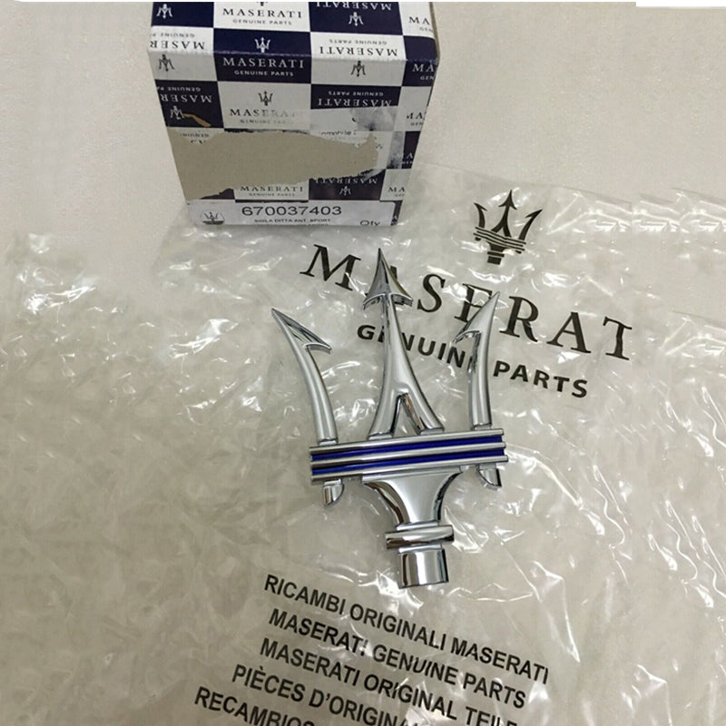 Genuine Maserati Quattroporte Front Grille Emblem Badge Blue 670037403 Factory