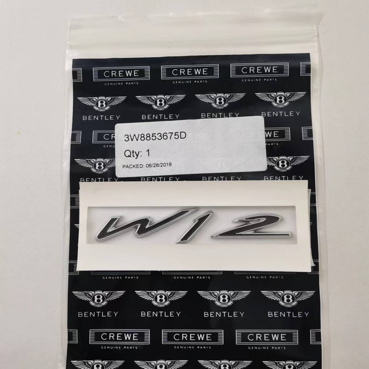 Bentley Continental GT Speed W12 Sidehead Fender Badge Emblem 3W8853675D Italiaspares