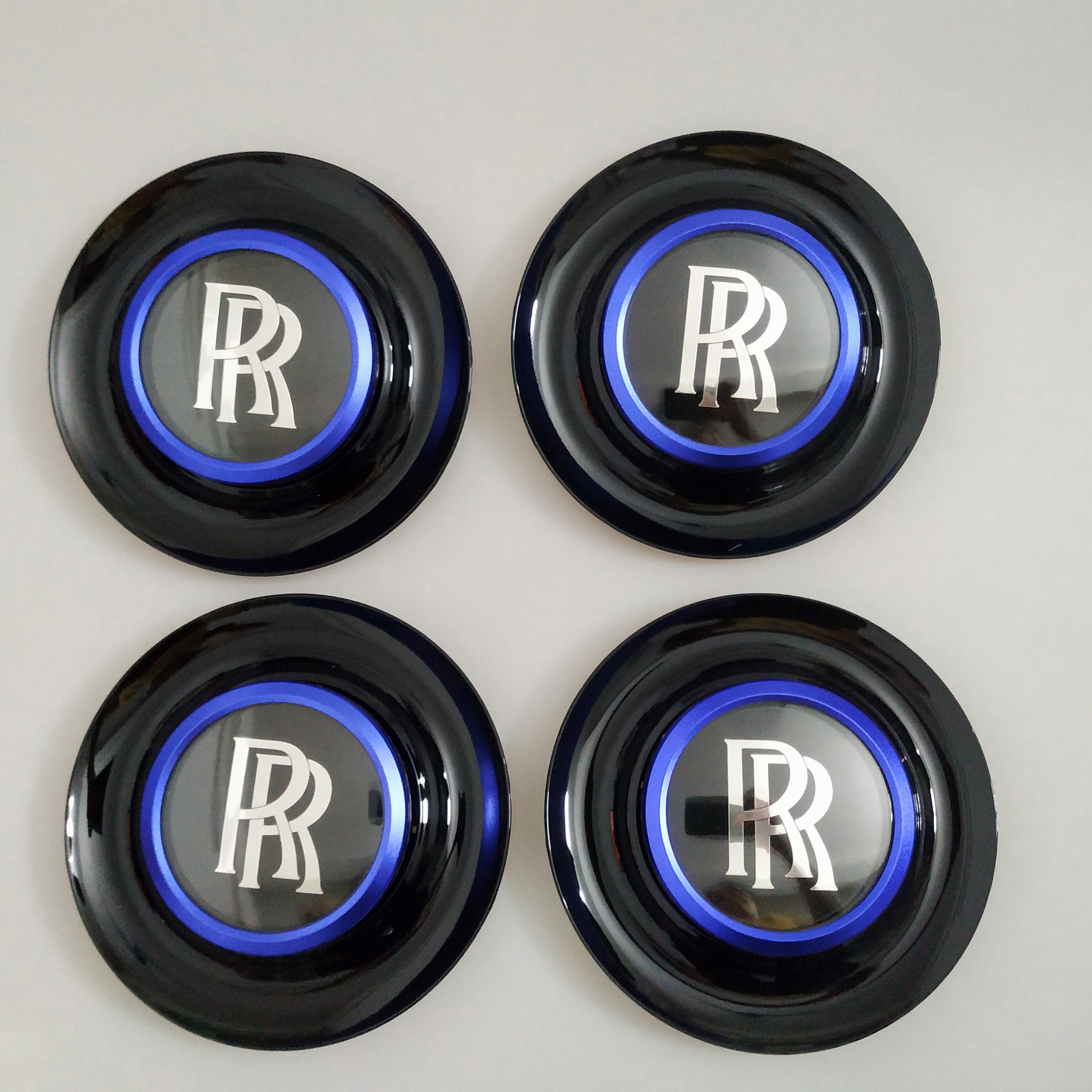 Rolls Royce Center Cap Bezel Black Ghost Dawn Wraith Blue Wheel Modify Kit Italiaspares