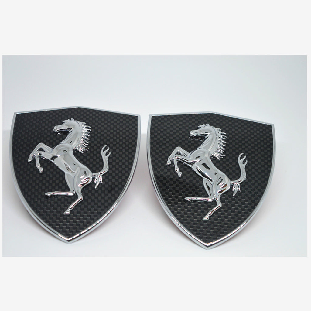 Ferrari 488 458 Italia California Carbon Fiber Fender Shield badge Emblem Kit Italiaspares